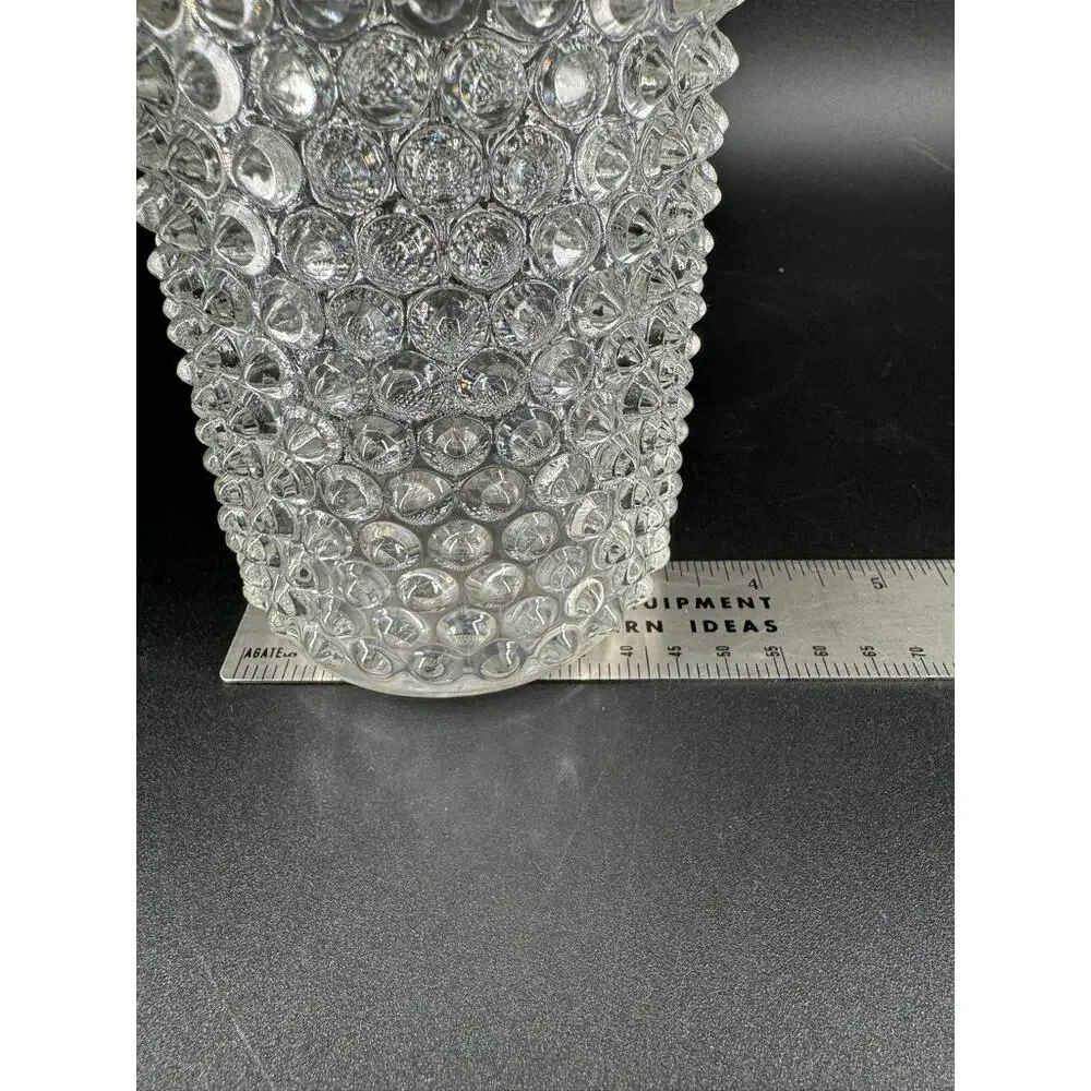 EAPG Hobnail Bullseye Glass Decanter Cruet w/ Original Pinecone Finial Stopper